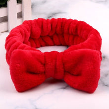 Load image into Gallery viewer, 2019 New OMG Letter Coral Fleece Wash Face Bow Hairbands For Women Girls