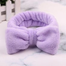 Load image into Gallery viewer, 2019 New OMG Letter Coral Fleece Wash Face Bow Hairbands For Women Girls