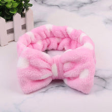 Load image into Gallery viewer, 2019 New OMG Letter Coral Fleece Wash Face Bow Hairbands For Women Girls