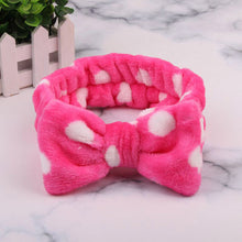 Load image into Gallery viewer, 2019 New OMG Letter Coral Fleece Wash Face Bow Hairbands For Women Girls