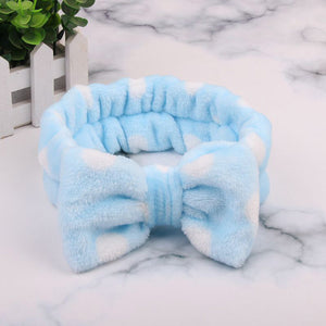 2019 New OMG Letter Coral Fleece Wash Face Bow Hairbands For Women Girls