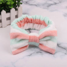 Load image into Gallery viewer, 2019 New OMG Letter Coral Fleece Wash Face Bow Hairbands For Women Girls